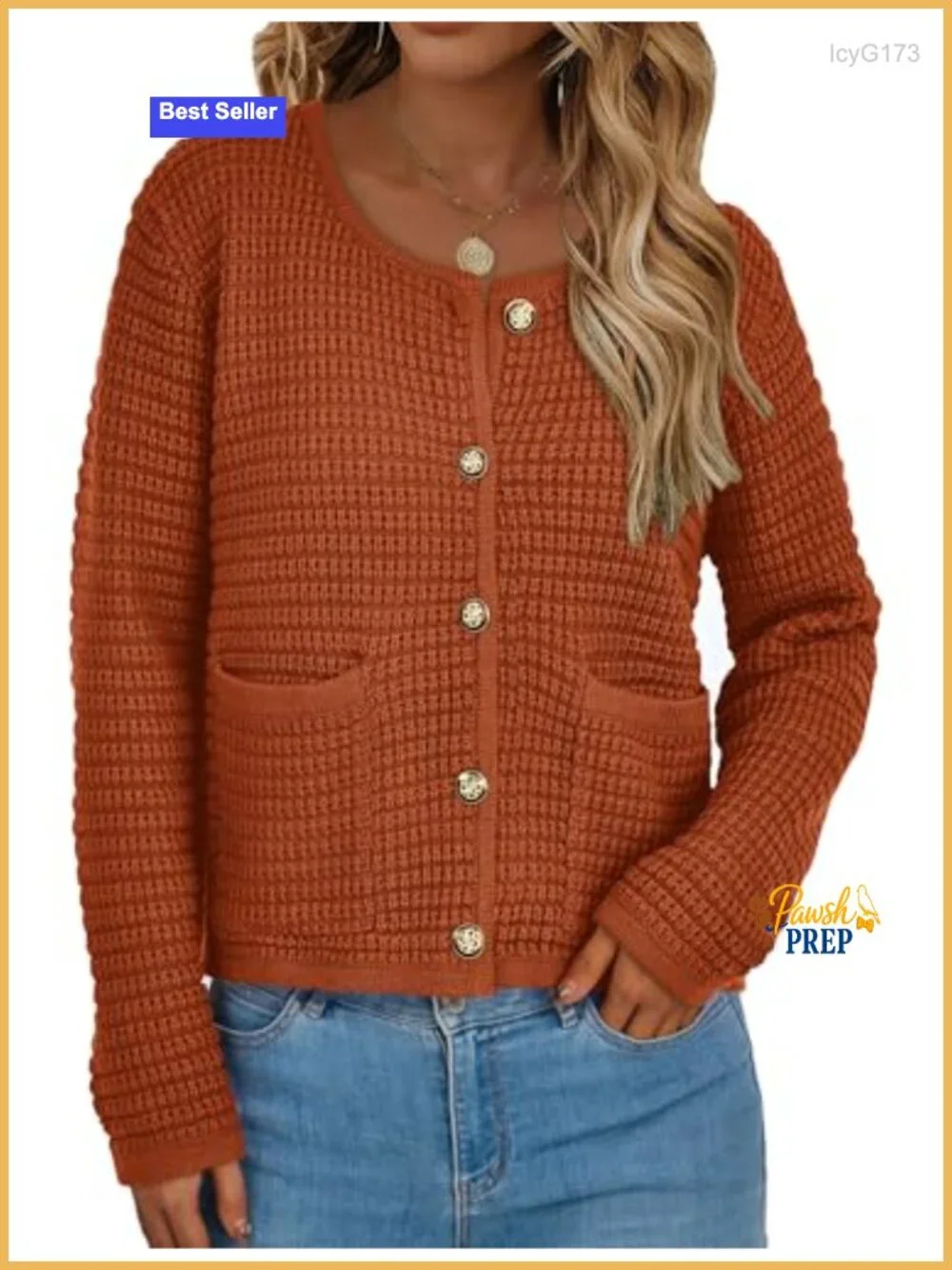 Chunky Knit Cardigan Sweater Long Sleeve Open Front Button Down Casual Fall